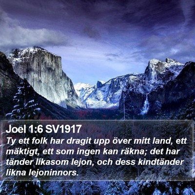 Joel 1:6 SV1917 Bible Verse Image
