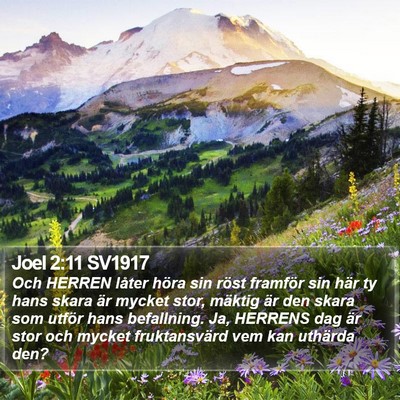 Joel 2:11 SV1917 Bible Verse Image