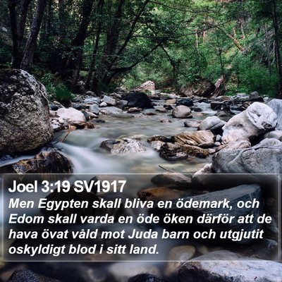 Joel 3:19 SV1917 Bible Verse Image