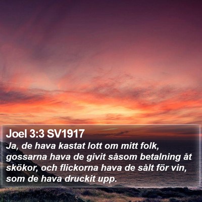 Joel 3:3 SV1917 Bible Verse Image