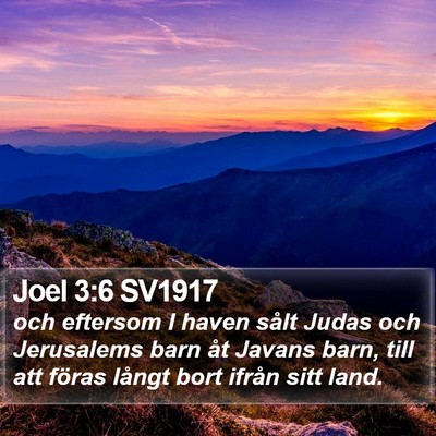 Joel 3:6 SV1917 Bible Verse Image