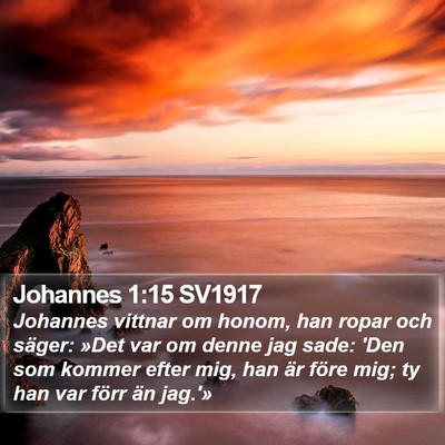 Johannes 1:15 SV1917 Bible Verse Image