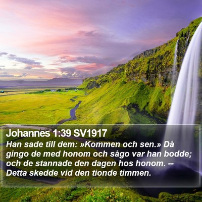 Johannes 1:39 SV1917 Bible Verse Image