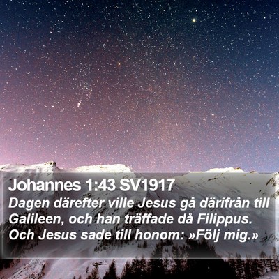 Johannes 1:43 SV1917 Bible Verse Image