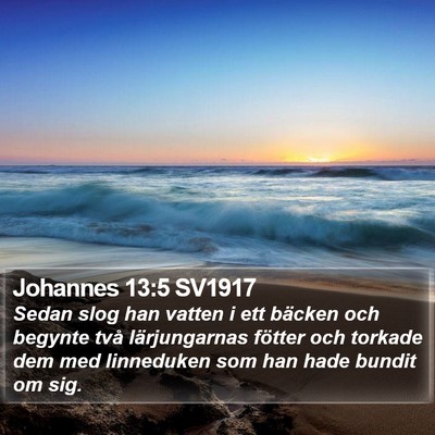Johannes 13:5 SV1917 Bible Verse Image