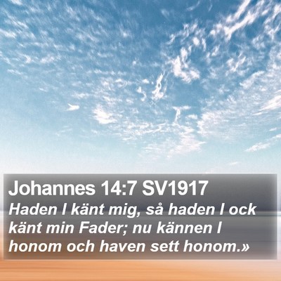 Johannes 14:7 SV1917 Bible Verse Image