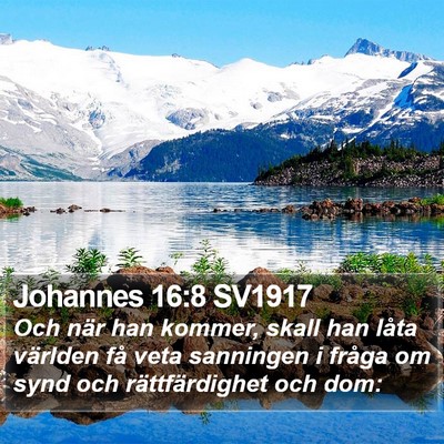 Johannes 16:8 SV1917 Bible Verse Image