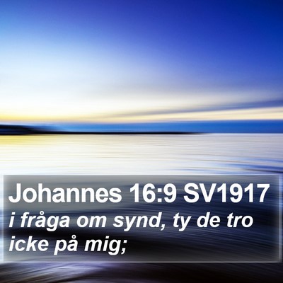 Johannes 16:9 SV1917 Bible Verse Image