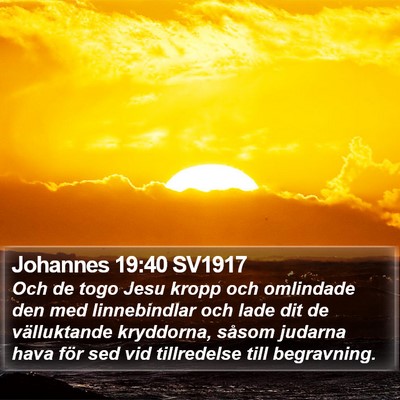 Johannes 19:40 SV1917 Bible Verse Image