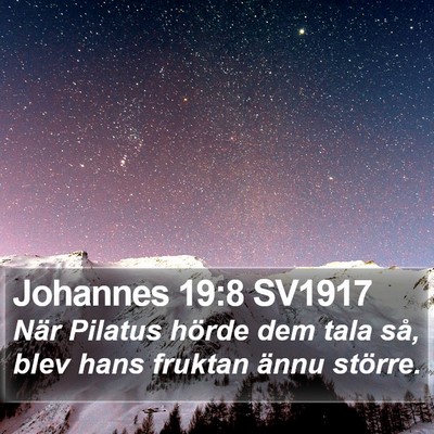Johannes 19:8 SV1917 Bible Verse Image