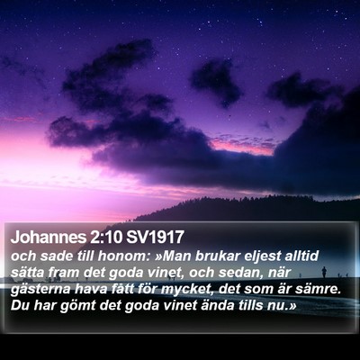 Johannes 2:10 SV1917 Bible Verse Image