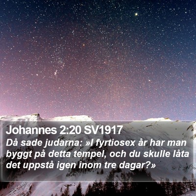 Johannes 2:20 SV1917 Bible Verse Image