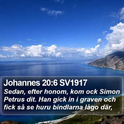 Johannes 20:6 SV1917 Bible Verse Image