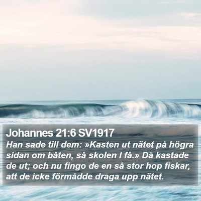 Johannes 21:6 SV1917 Bible Verse Image