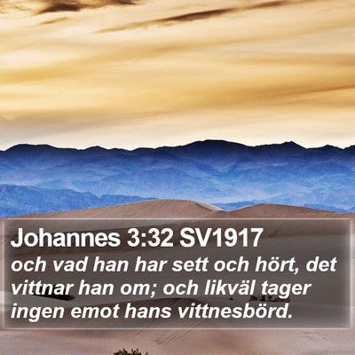 Johannes 3:32 SV1917 Bible Verse Image
