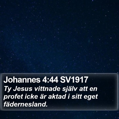 Johannes 4:44 SV1917 Bible Verse Image
