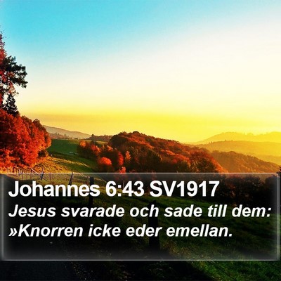Johannes 6:43 SV1917 Bible Verse Image