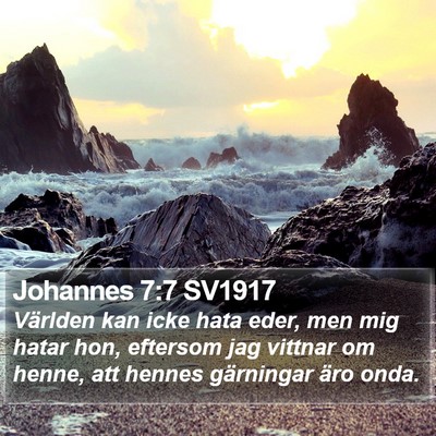Johannes 7:7 SV1917 Bible Verse Image