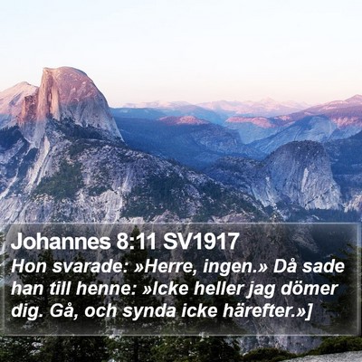 Johannes 8:11 SV1917 Bible Verse Image