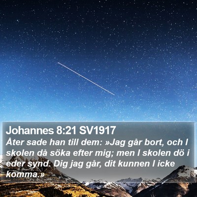Johannes 8:21 SV1917 Bible Verse Image
