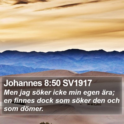 Johannes 8:50 SV1917 Bible Verse Image