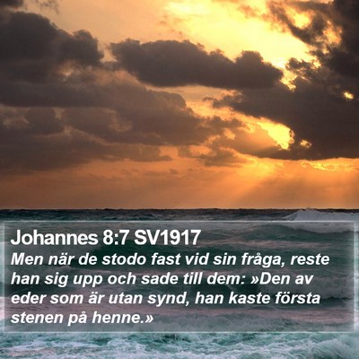 Johannes 8:7 SV1917 Bible Verse Image