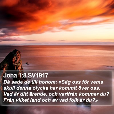 Jona 1:8 SV1917 Bible Verse Image