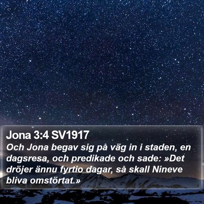 Jona 3:4 SV1917 Bible Verse Image