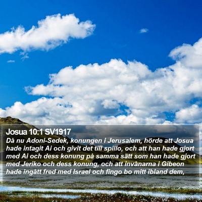 Josua 10:1 SV1917 Bible Verse Image