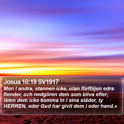 Josua 10:19 SV1917 Bible Verse Image
