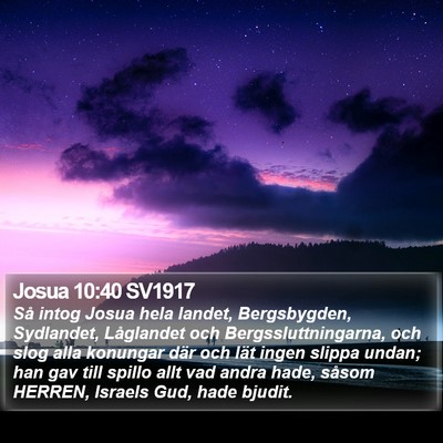 Josua 10:40 SV1917 Bible Verse Image