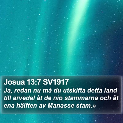 Josua 13:7 SV1917 Bible Verse Image