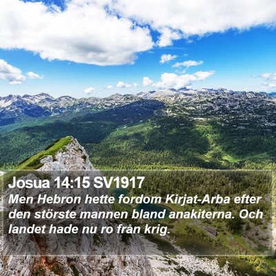 Josua 14:15 SV1917 Bible Verse Image