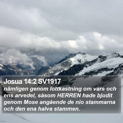 Josua 14:2 SV1917 Bible Verse Image