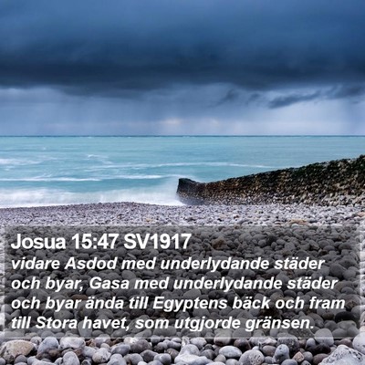 Josua 15:47 SV1917 Bible Verse Image