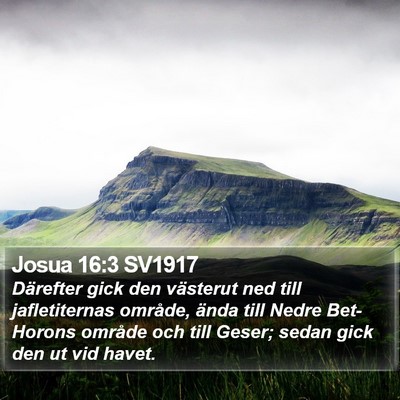 Josua 16:3 SV1917 Bible Verse Image