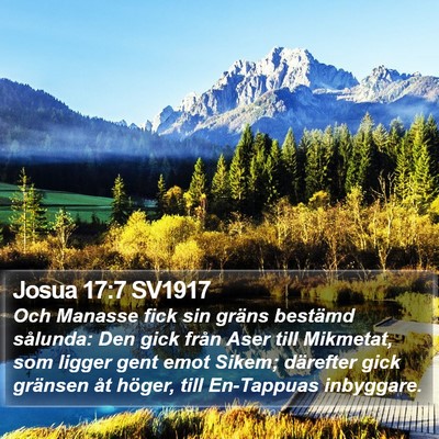 Josua 17:7 SV1917 Bible Verse Image