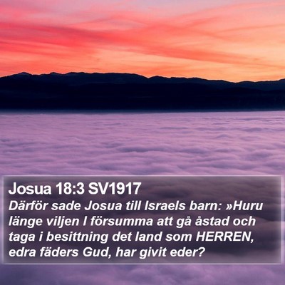 Josua 18:3 SV1917 Bible Verse Image