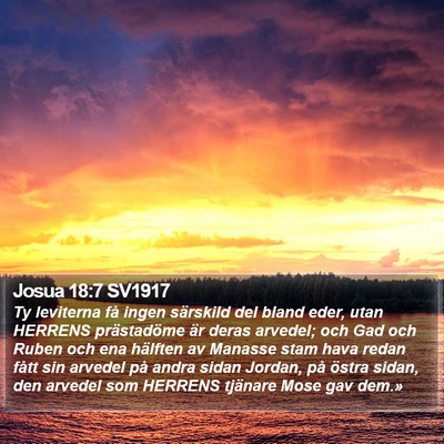 Josua 18:7 SV1917 Bible Verse Image