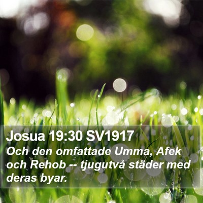 Josua 19:30 SV1917 Bible Verse Image
