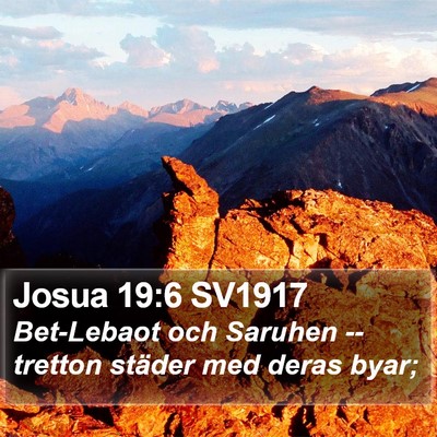 Josua 19:6 SV1917 Bible Verse Image