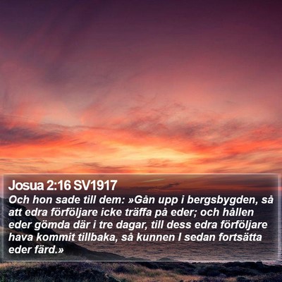 Josua 2:16 SV1917 Bible Verse Image