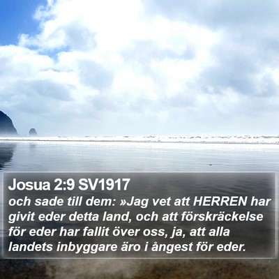 Josua 2:9 SV1917 Bible Verse Image