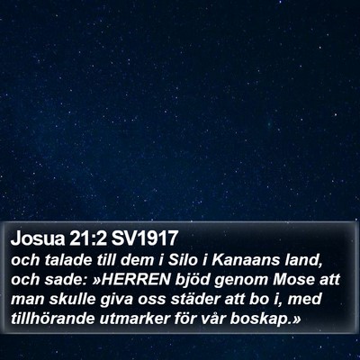Josua 21:2 SV1917 Bible Verse Image