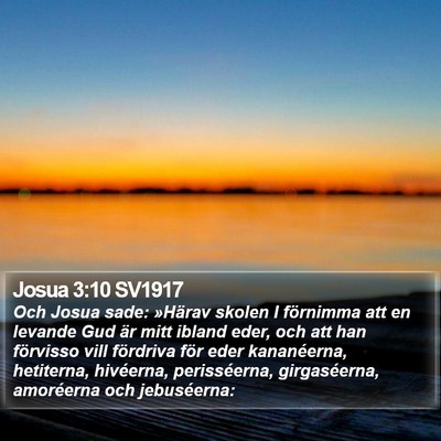 Josua 3:10 SV1917 Bible Verse Image