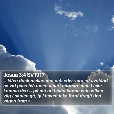 Josua 3:4 SV1917 Bible Verse Image