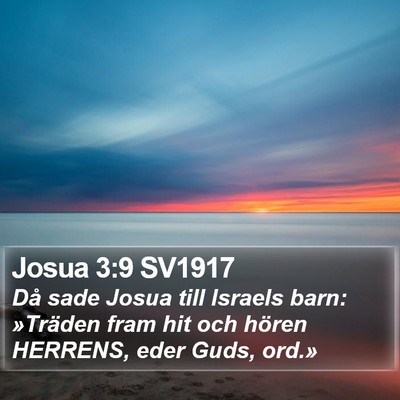 Josua 3:9 SV1917 Bible Verse Image