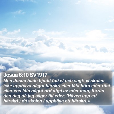 Josua 6:10 SV1917 Bible Verse Image