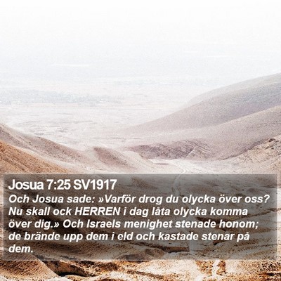 Josua 7:25 SV1917 Bible Verse Image
