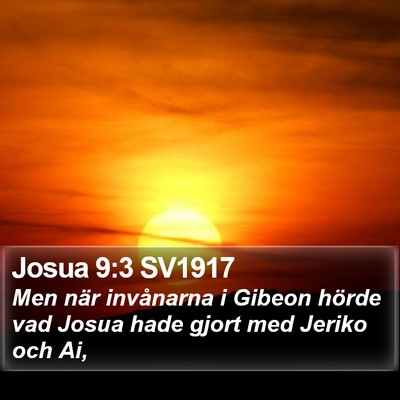 Josua 9:3 SV1917 Bible Verse Image